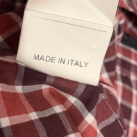【BEAMS 取り扱い】 MADE IN ITALY製 GUY ROVER × Brilla per il gusto 長袖ブロックチェックシャツ レッド Mサイズ