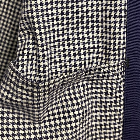 MADE IN CZECH REPUBLIC製 KEMPEL ギンガムチェック柄コットンステンカラーコート ネイビー 48サイズ