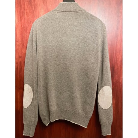 MADE IN ITALY製 PULL LOVE フルジップウールナイロンカーディガン ブラウン Sサイズ