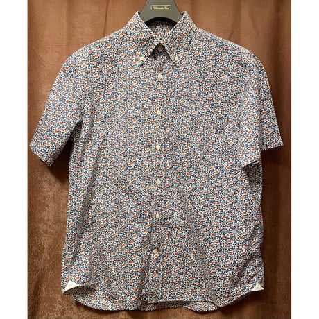MADE IN JAPAN製 DANIEL CREMIEUX 半袖花柄ボタンダウンシャツ マルチカラー Lサイズ