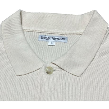 MADE IN JAPAN製 EMPORIO ARMANI 半袖鹿の子ポロシャツ ベージュ Lサイズ
