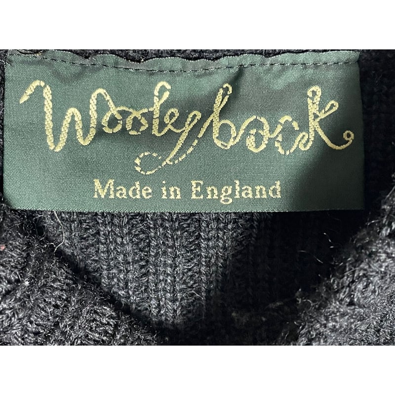 MADE IN ENGLAND製 Wooly Back クルーネックコマンドセーター ブラック