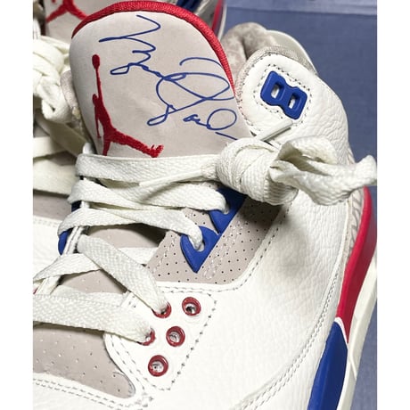 箱、黒タグ、納品書付き NIKE AIR JORDAN3 INTERNATIONAL FLIGHT スニーカー トリコロール US8/26cm