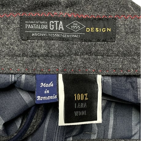 GTA DESIGN ウールジョガースラックス チャコールグレー 44サイズ
