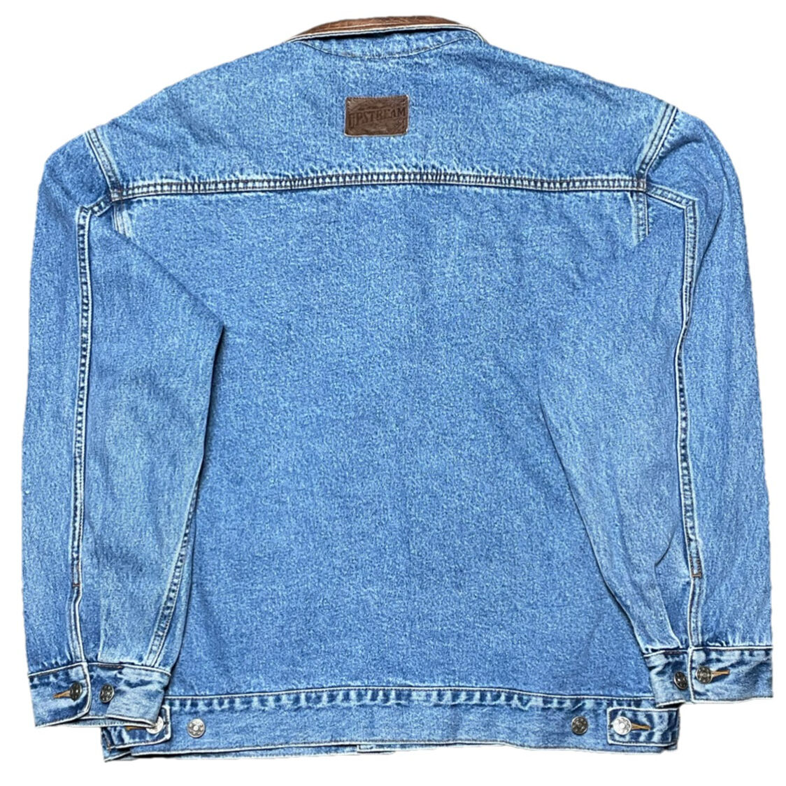 Dunbrooke UPSTREAM レザー襟デニムジャケット ライトインディゴ