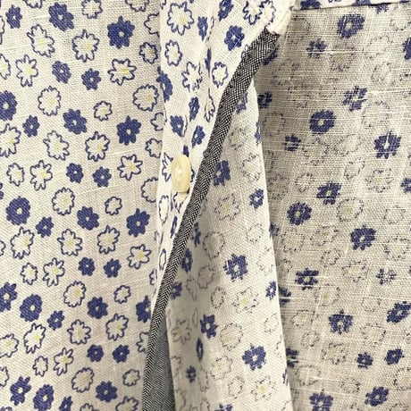 Journal Standard 長袖花柄ボタンダウンリネンシャツ ホワイト Mサイズ