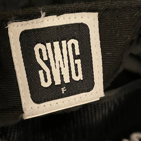 MADE IN JAPAN製 SWAGGER 刺繍入り レザーアジャスターキャップ ブラック