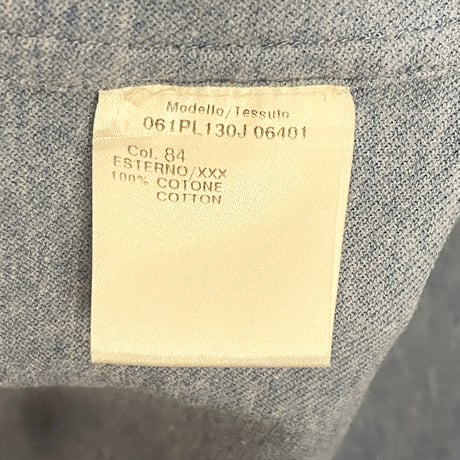 ▲訳あり商品▲ MADE IN ITALY製 GUY ROVER × BARNEYS NEW YORK別注 長袖ボタンダウン鹿の子ニットシャツ サックスブルー Mサイズ
