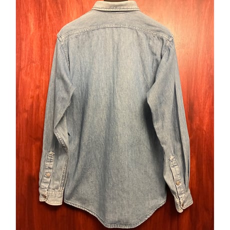 MADE IN USA製 Prentiss OUTDOORS 80's 長袖デニムシャツ ライトインディゴ