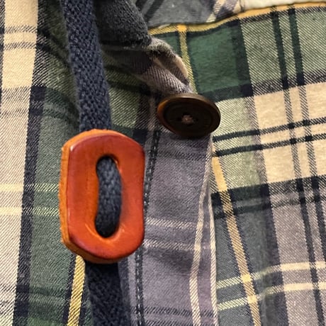 MADE IN ITALY製 FRANKLIN MARSHALL CLASSIC FIT スウェットフード付き チェック柄 長袖シャツ グリーン Lサイズ
