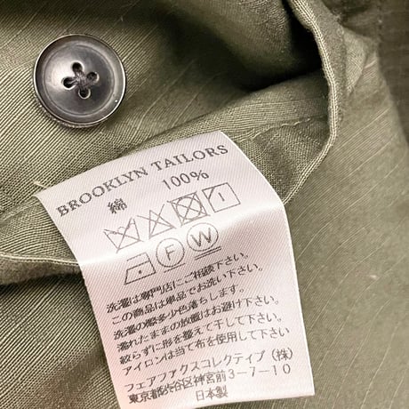 MADE IN JAPAN製 BKT by BROOKLYN TAILORS コットンテーラードジャケット モスグリーン Mサイズ
