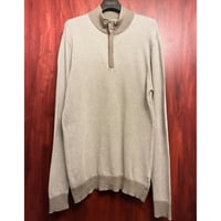 MADE IN ITALY製 HACKETT MAYFAIR ハーフジップコットンカシミヤセーター ベージュ XLサイズ