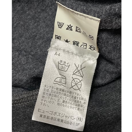 HUGO BOSS REGULAR FIT コットンカーディガン チャコールグレー Sサイズ