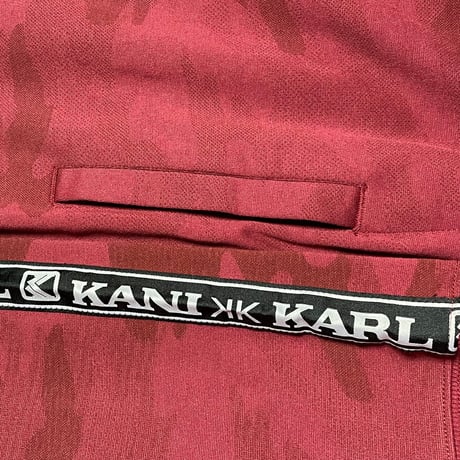 Karl Kani カモ柄フルジップパーカー ワイン XLサイズ