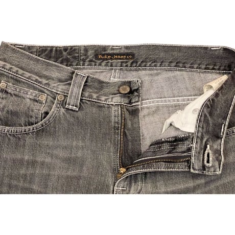 MADE IN ITALY製 nudie jeans ブラックデニムパンツ ブラック W28-L32サイズ