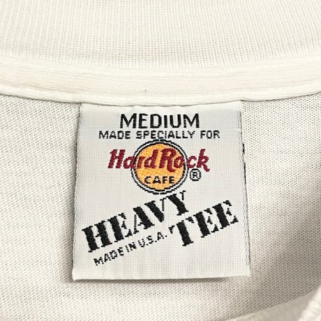 希少 MADE IN USA製 90s Hard Rock CAFE NEW YORK HEAVY TEE バックプリントTシャツ ホワイト Mサイズ
