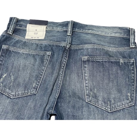 ☆タグ付き新古品☆ GAP×GQデザイナーコラボ JOHN ELLIOTT + CO × GAP Wネーム ダメージ加工デニムパンツ ライトインディゴ W30-L30サイズ