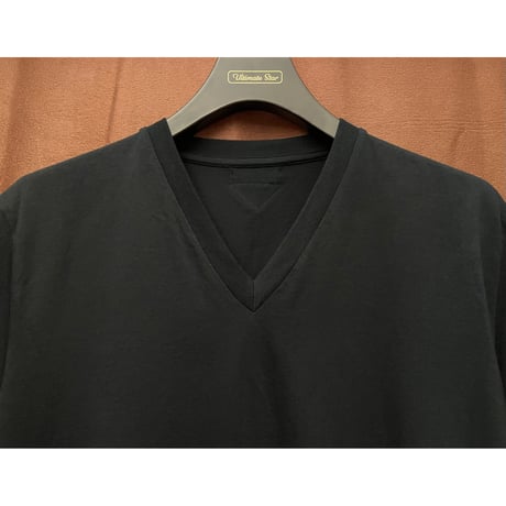 PRADA VネックコットンTシャツ ブラック Sサイズ