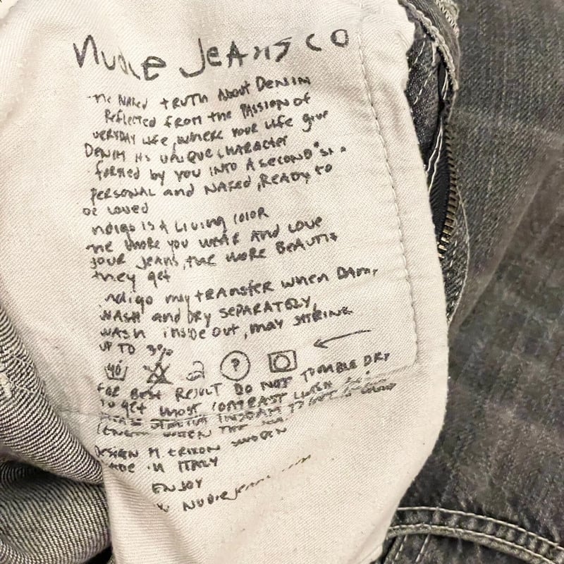 MADE IN ITALY製 nudie jeans ブラックデニムパンツ ブラック MADE IN ITALY製 nudie jeans ブラックデニムパンツ ブラック