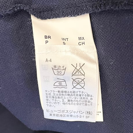 HUGO BOSS SLIM FIT 長袖ニットシャツ ネイビー Sサイズ