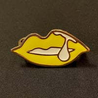 nana-nana 唇デザイン 2連リング イエロー×ゴールド 14、15号サイズ