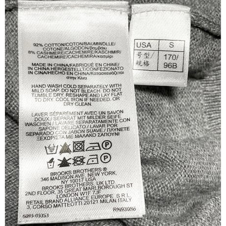 BROOKS BROTHERS 346 カシミヤ混コットンカーディガン グレー Sサイズ
