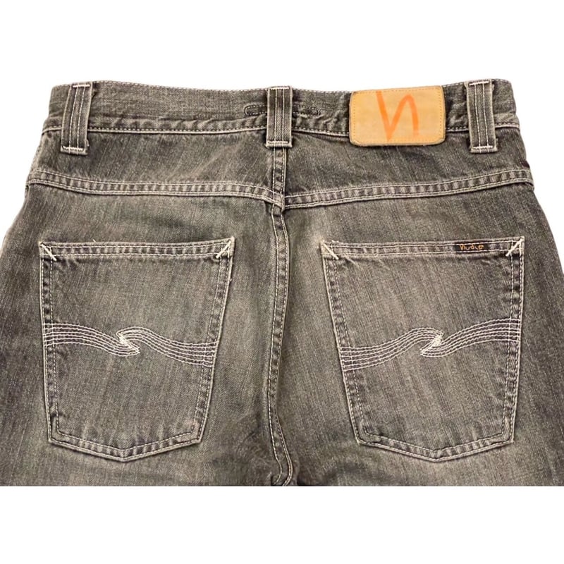 MADE IN ITALY製 nudie jeans ブラックデニムパンツ W28-L32サイ...