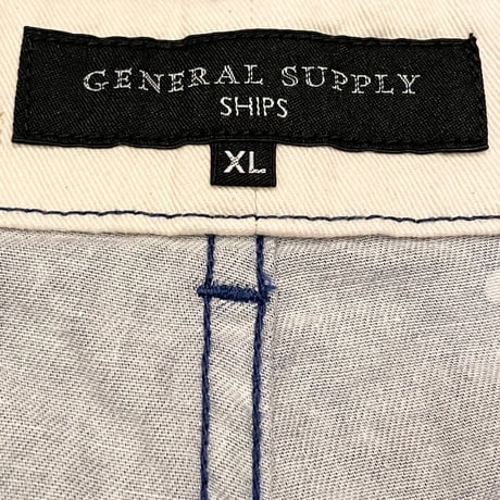 MADE IN JAPAN製 SHIPS GENERAL SUPPLY 花柄コットンハーフパンツ ネイビー XLサイズ
