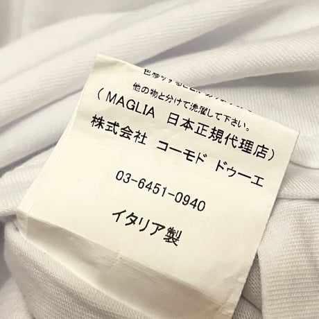 ★新品★ MADE IN ITALY製 MAGLIA 2024年SSモデル「PACE」ロゴプリントクルーネックTシャツ ホワイト S～Lサイズ