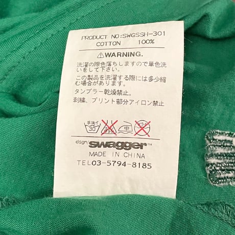 SWAGGER ポケット付きクルーネックTシャツ グリーン Mサイズ