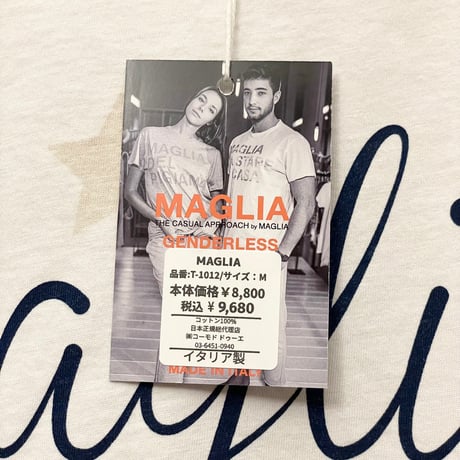 ★新品★ MADE IN ITALY製 MAGLIA 2024年SSモデル 「STELLE」 ロゴプリント クルーネックTシャツ ホワイト S～Lサイズ