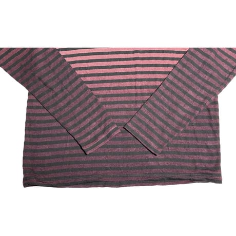 ▲訳あり商品▲ MADE IN USA製 Gypsy05 ボーダー柄ニットセーター グレー×エンジ Mサイズ