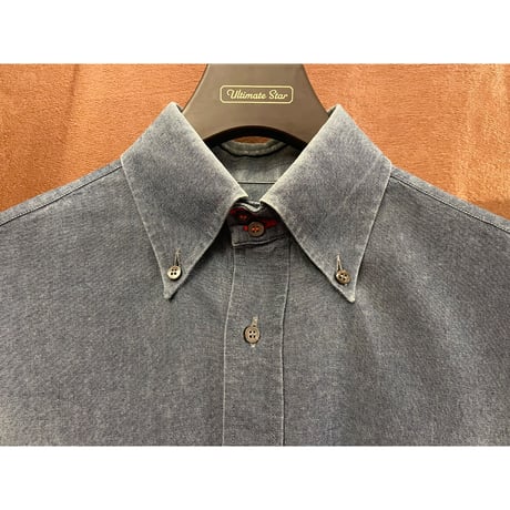 MADE IN ITALY製 ERAL55 長袖ボタンダウンダンガリーシャツ インディゴ 15-38サイズ