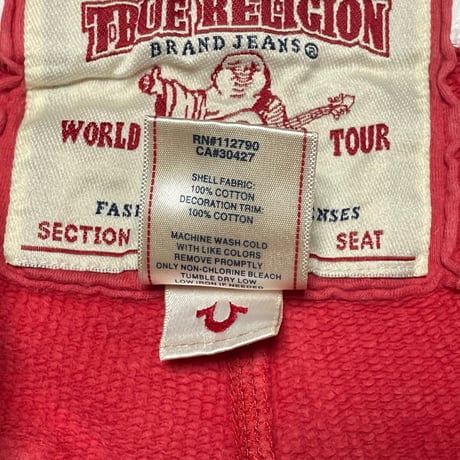 TRUE RELIGION スウェットハーフパンツ オレンジ Lサイズ