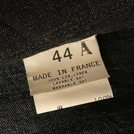 MADE IN FRANCE製 agnès b. リネンテーラードジャケット チャコールグレー 44サイズ