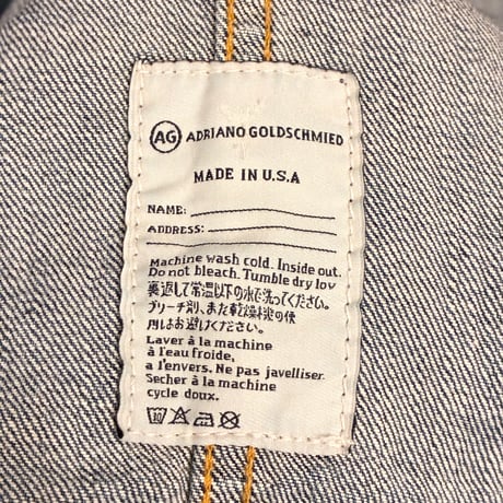 MADE IN USA製 AG ADRIANO GOLDSCHMIED JAKE DENIM JACKET デニムジャケット インディゴ Sサイズ