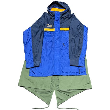 Awesome Boy × ichiryu made REMAKE MOUNTAIN MODS COAT ネイビー×カーキ XLサイズ