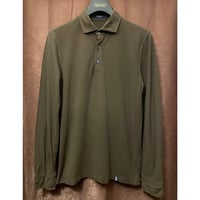 MADE IN ITALY製 Drumohr 長袖コットンポロシャツ ブラウン Sサイズ