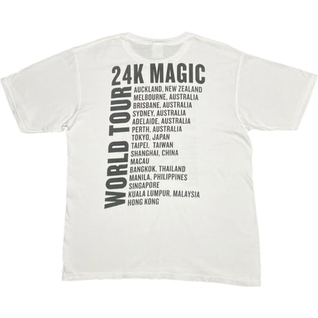 ▲訳あり商品▲ BRUNO MARS 24K MAGIC WORLD TOUR Tシャツ ホワイト XLサイズ
