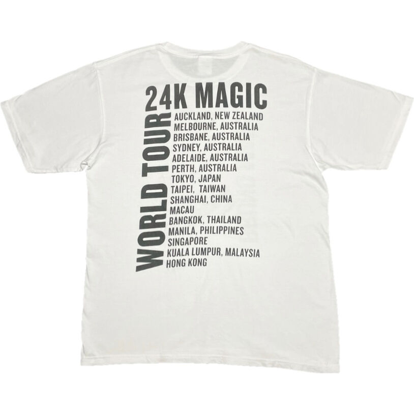 △訳あり商品△ BRUNO MARS 24K MAGIC WORLD TOUR Tシャツ ホワ...