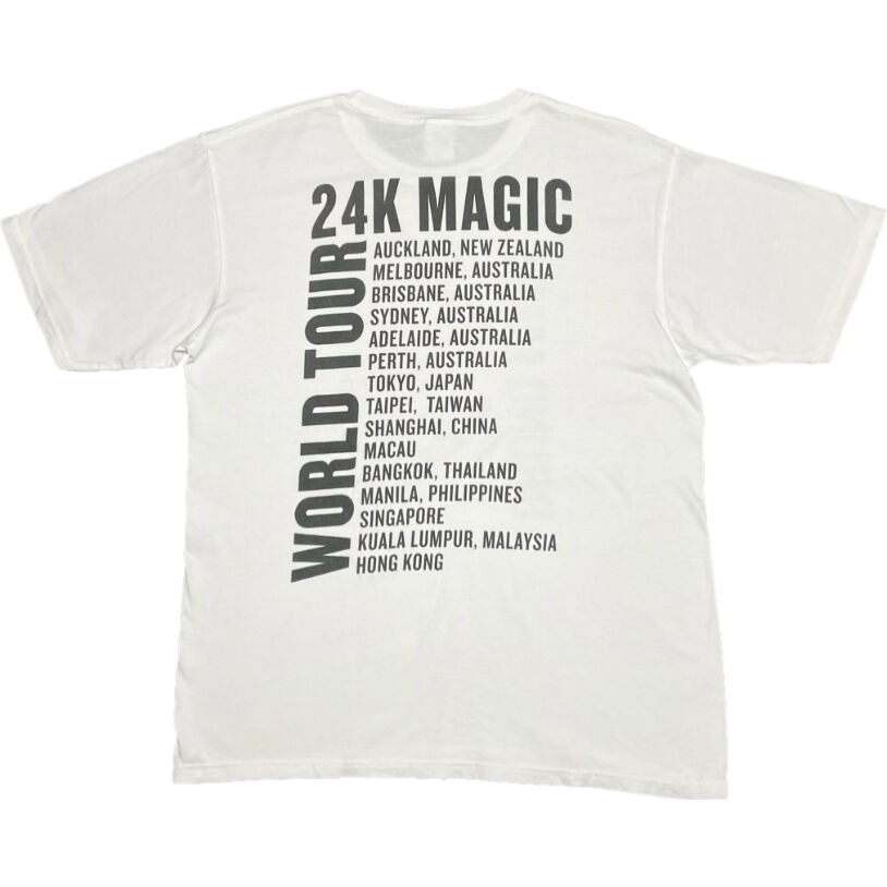△訳あり商品△ BRUNO MARS 24K MAGIC WORLD TOUR Tシャツ ホワ... プルーノマーズ 24K MAGIC WORLD TOUR 2018 Tシャツ