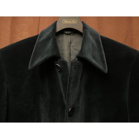 ▲訳あり商品▲ MADE IN ITALY製 MONDO di Marco i velluti Pontoglio ベルベット生地ステンカラージャケット ブラック 38/48サイズ