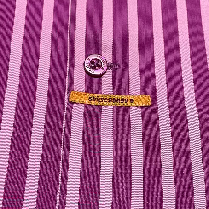nodus 長袖ストライプ柄シャツ パープル×ピンク 40-15 1/2サイズ