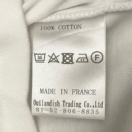 MADE IN FRANCE製 BANDOL RIB COTTON MILITARY CREW TEE クルーネックTシャツ ホワイト T/1サイズ