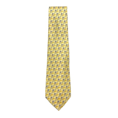 MADE IN ITALY製 BEAUFORT Tie Rack ラクダ柄シルクネクタイ イエロー