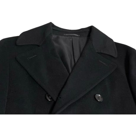 MADE IN ITALY製Wool&Cashmere生地使用 MADE IN JAPAN製 BARNEYS NEWYORK Pコート ブラック 48サイズ