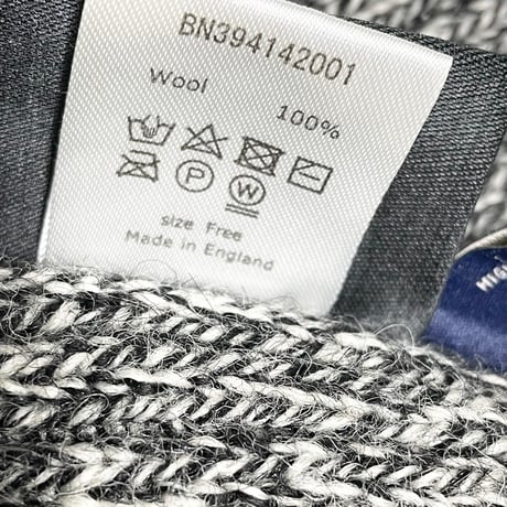 MADE IN ENGLAND製 HIGHLAND2000 BRITISH WOOL ニット帽 グレー