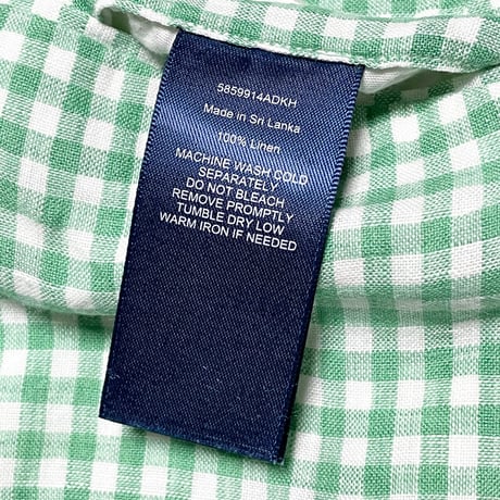 Polo by Ralph Lauren ストレートフィット ギンガムチェック柄リネンハーフパンツ グリーン W32サイズ