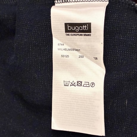 bugatti フルジップニットジャケット グレー×ネイビー Mサイズ