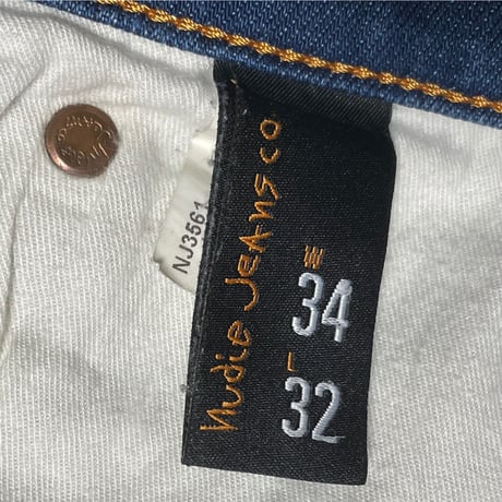 ▲訳あり商品▲ MADE IN ITALY製 Nudie Jeans オーガニックコットンデニムパンツ インディゴ W34/L32サイズ